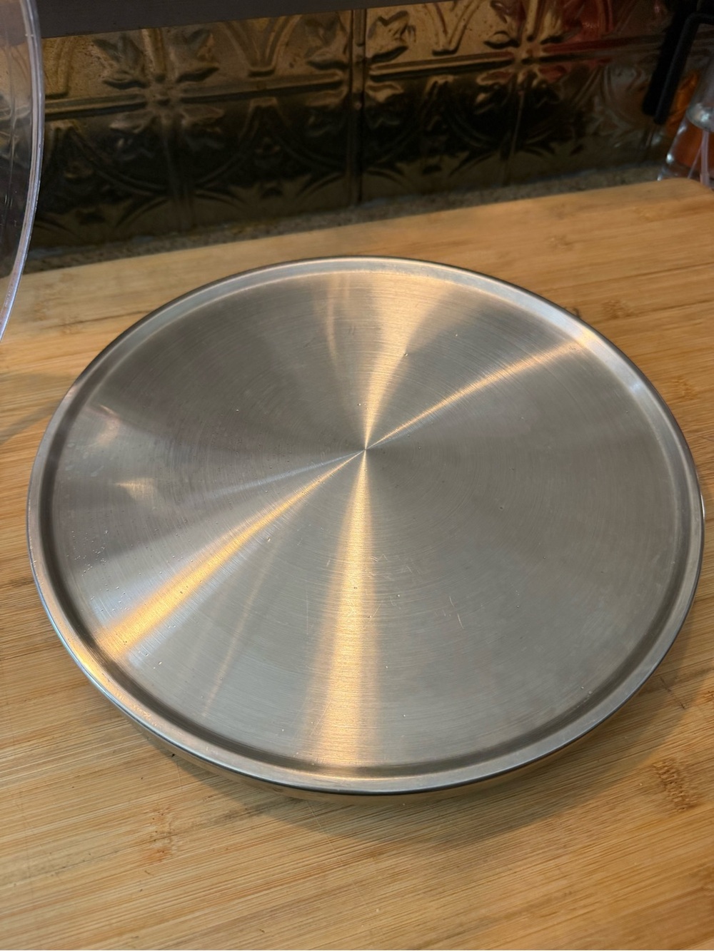 TableCraft 12" Plastic Cake Dome Cover and 13" Stainless Steel Plate Set - Picture 5 of 9